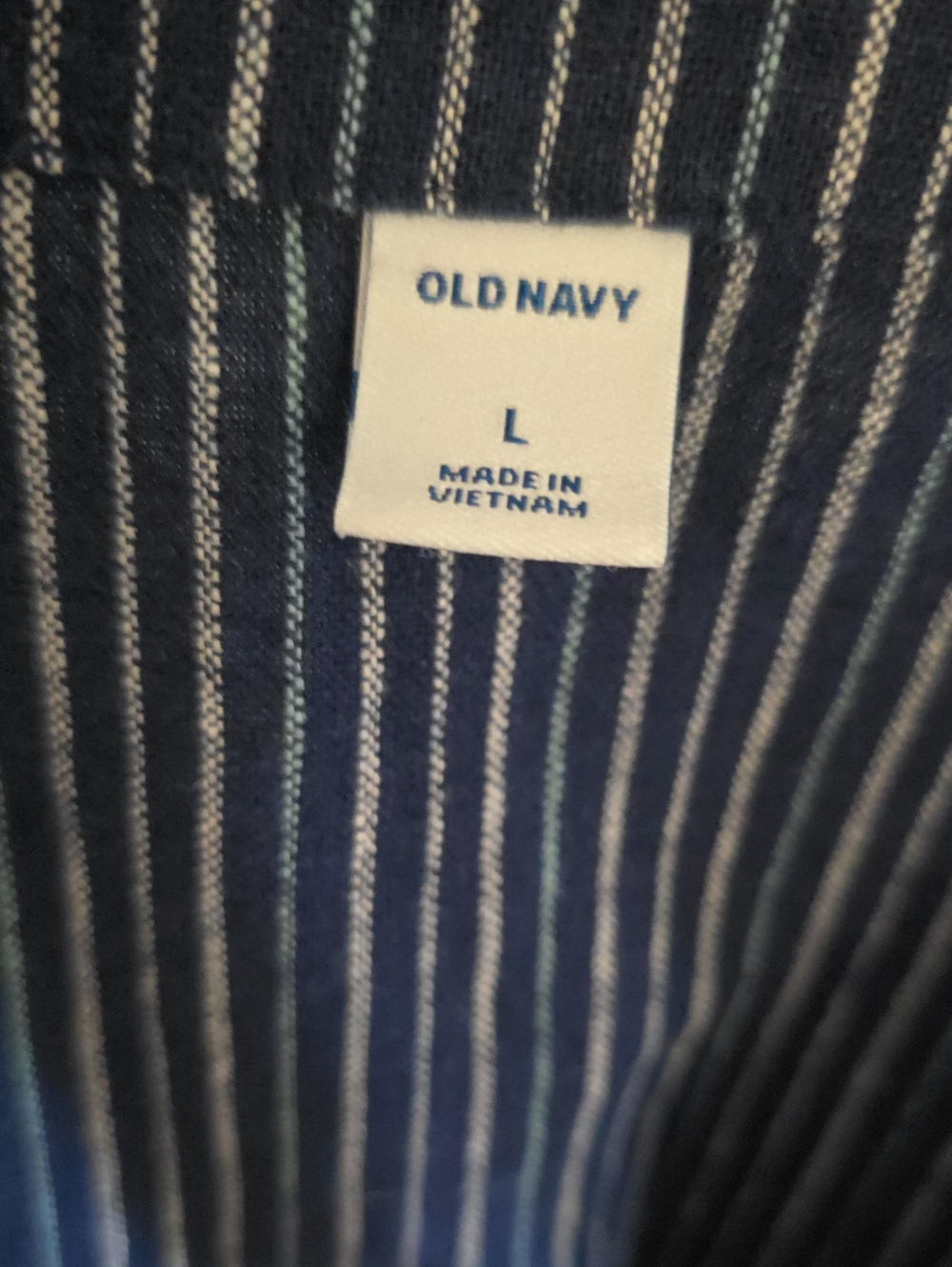 Old Navy Navy Blue Pinstripe Knit Dress With Pockets